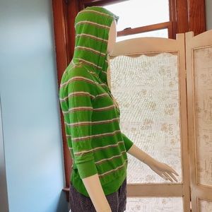 Ralph Lauren Green Striped Pullover hoodie Sz. M